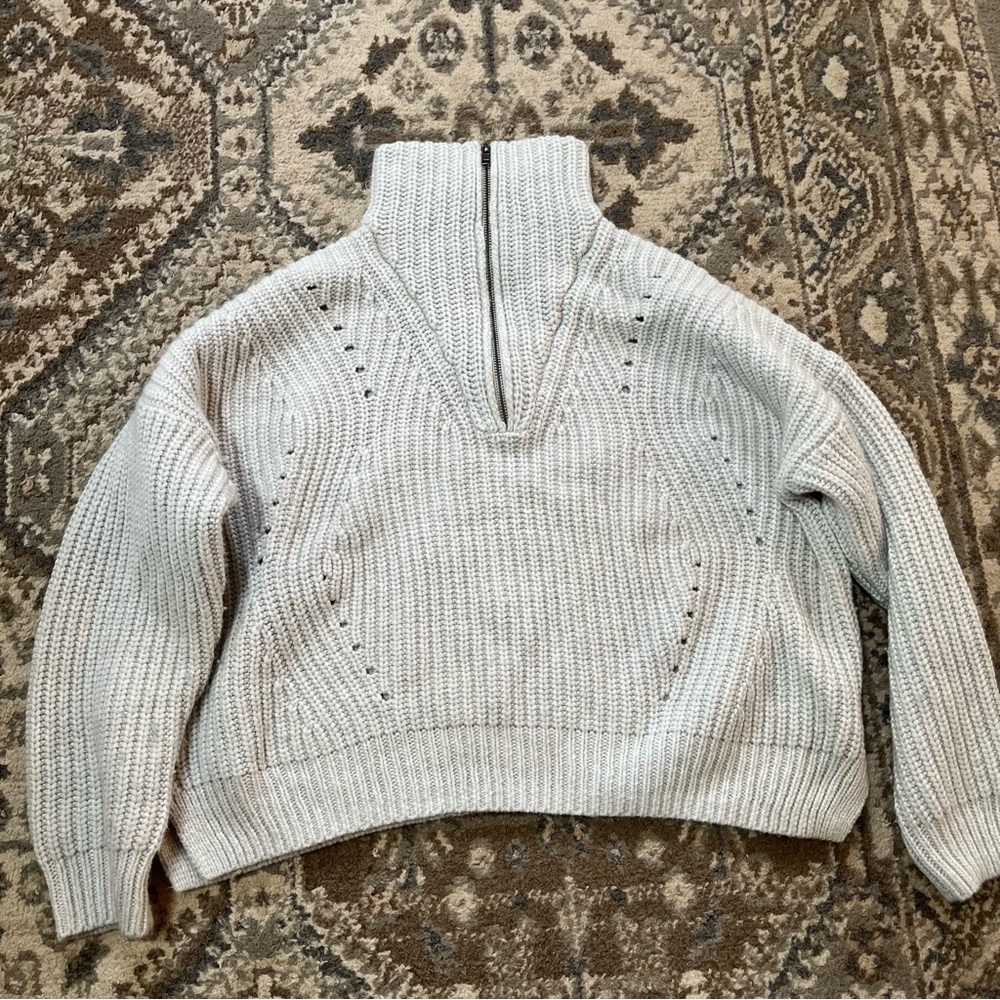 Madewell Zip Up Pullover Sweater, M